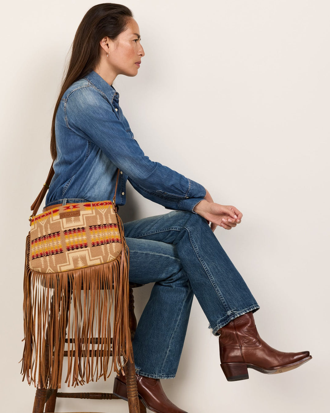 Pendleton Look West Fringed Crossbody Bag