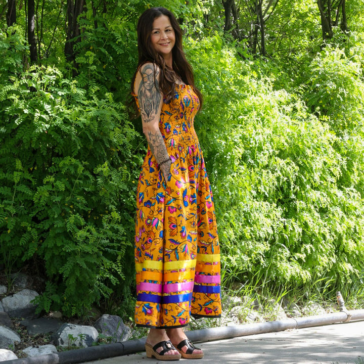Phoenyx Designs Apricot Floral Ribbon Sundress