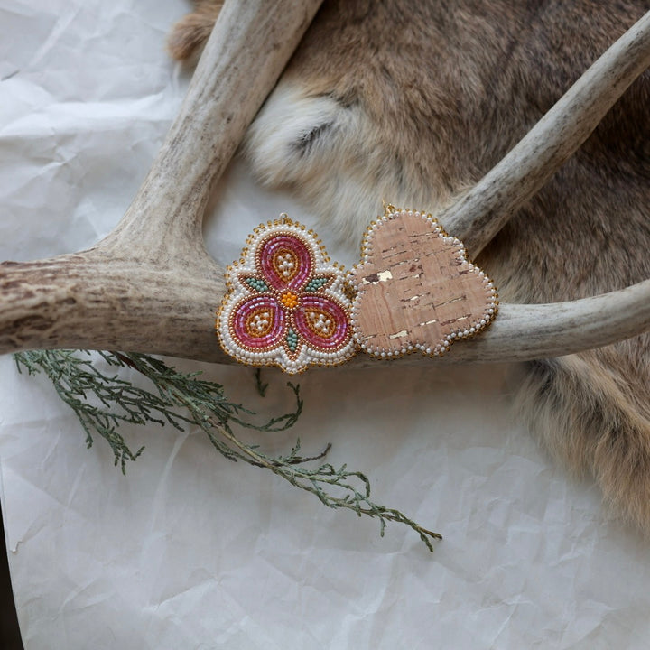 Keegan W. Pink Three Petal Floral Earrings