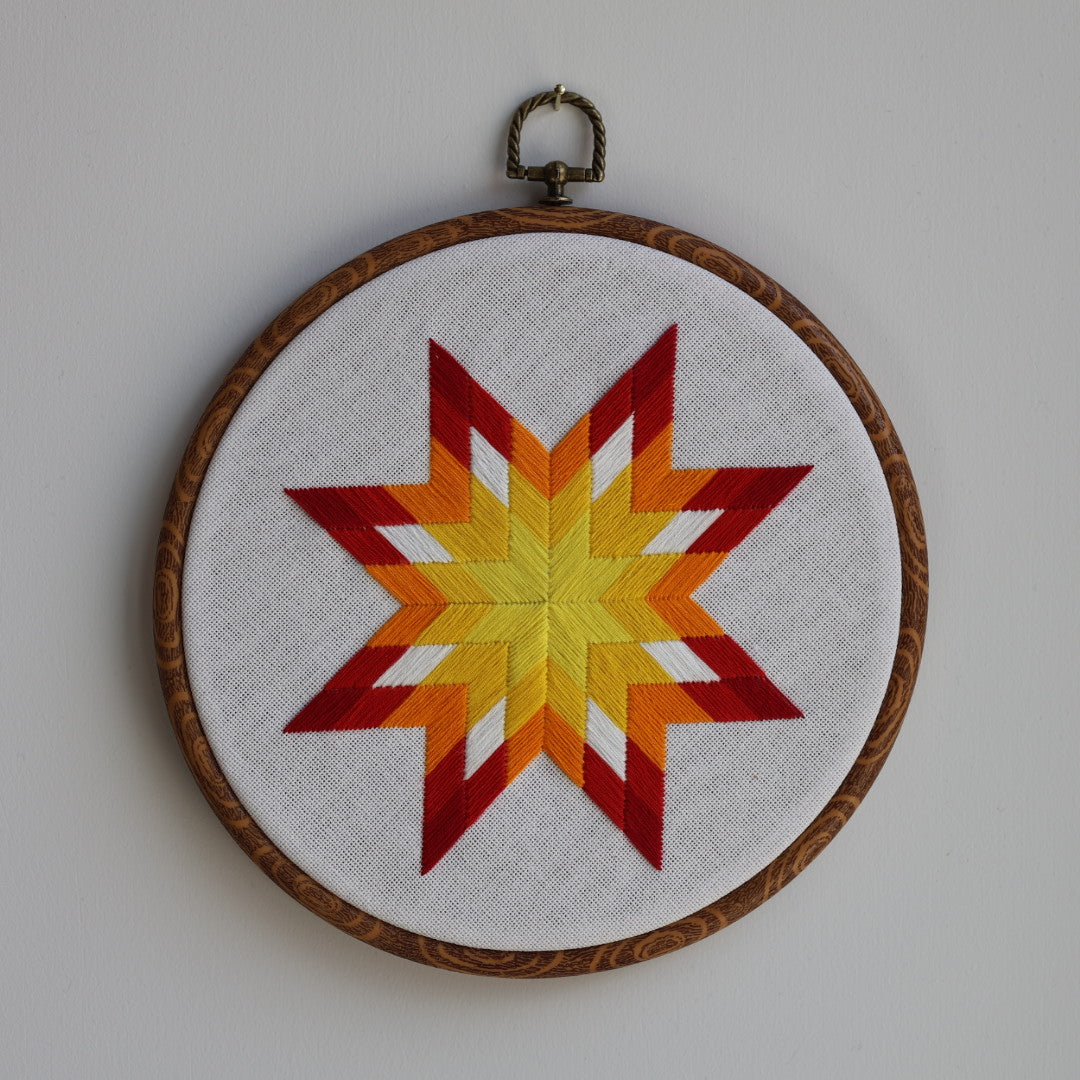 Janene A. Summer Themed Lone Star Quilt Embroidery Hoops