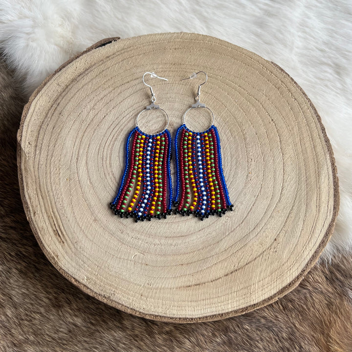 The Beaded Fringe Métis Sash Earrings