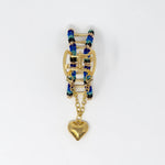 Helen O. Beaded Metal Claw Clip with Heart Charm