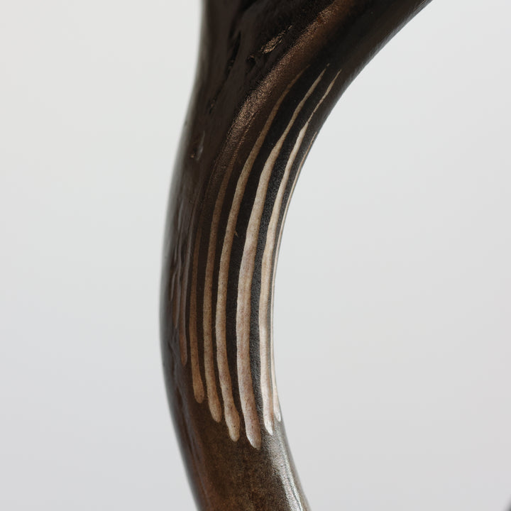 Rob Jerome Medium Loon Antler Carving on Wooden Base