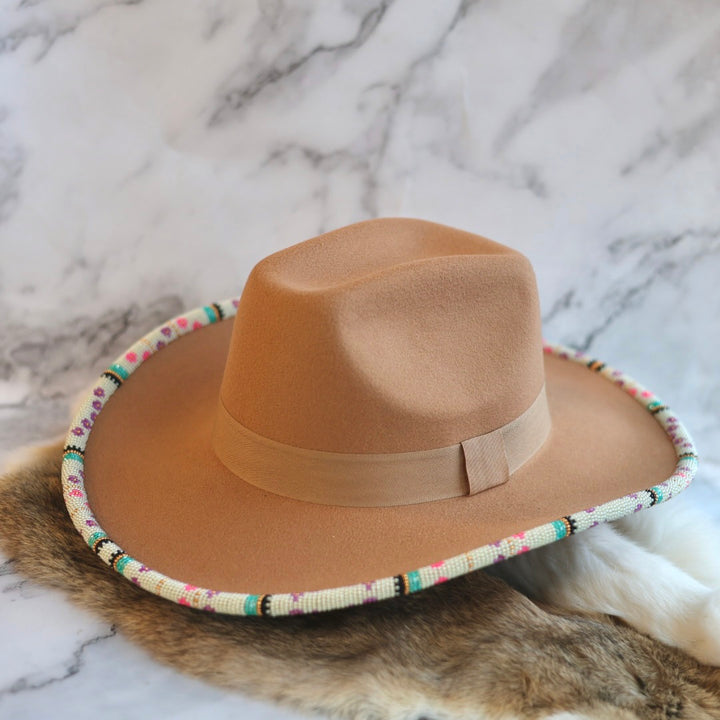 Shelley M. Floral Beaded Brim Cowboy Hat