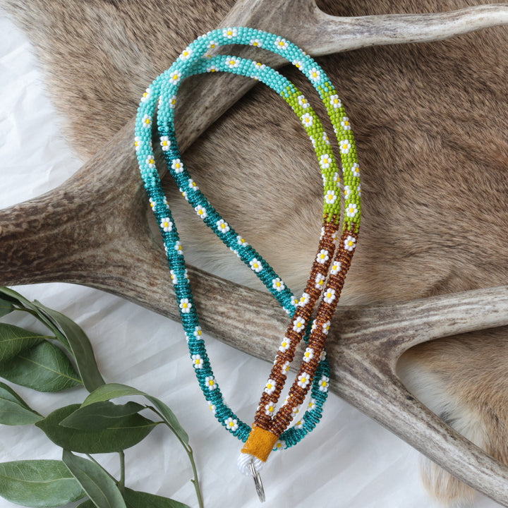 Keegan W. Beaded Daisy Neck Lanyards