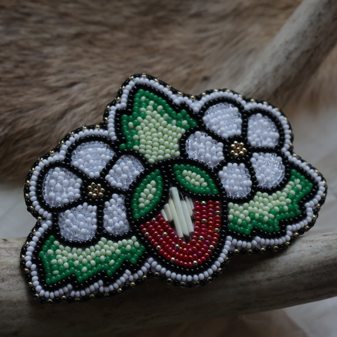 Keegan W. Flowers &amp; Strawberry Beaded Hair Clip