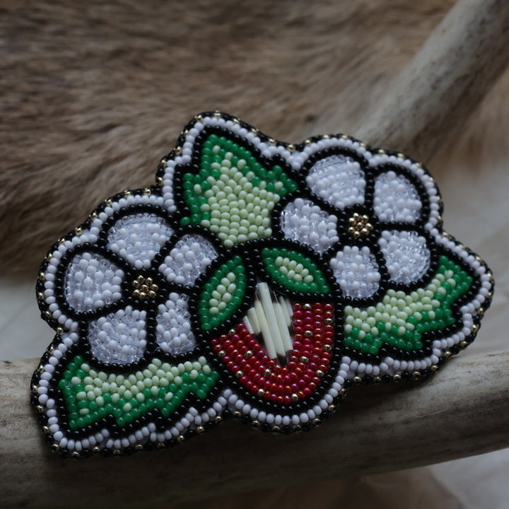 Keegan W. Flowers &amp; Strawberry Beaded Hair Clip