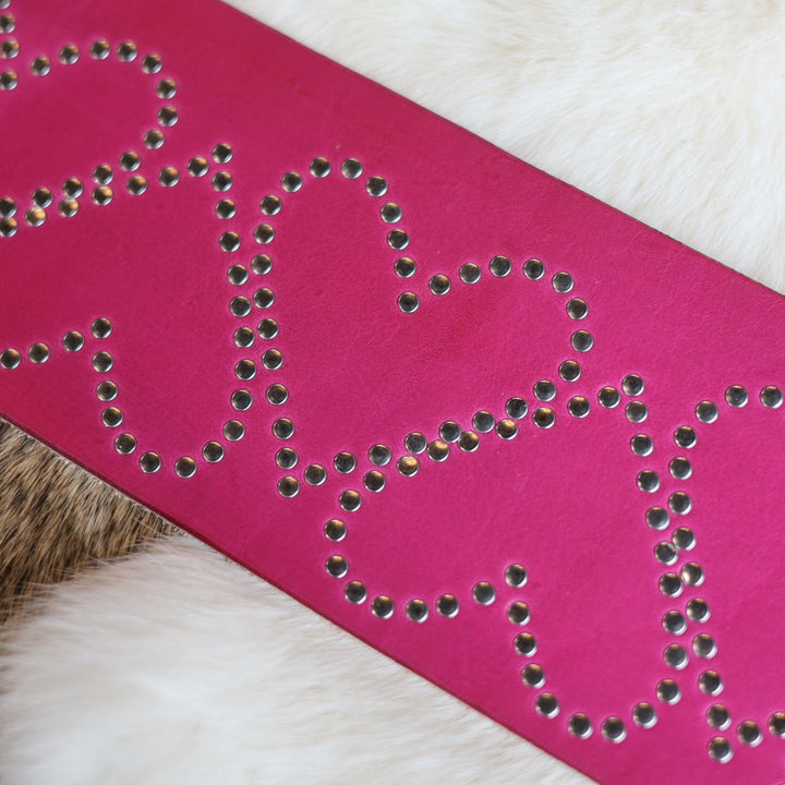 Iskotew Pahkekin 34" Heart Pink Leather Belt