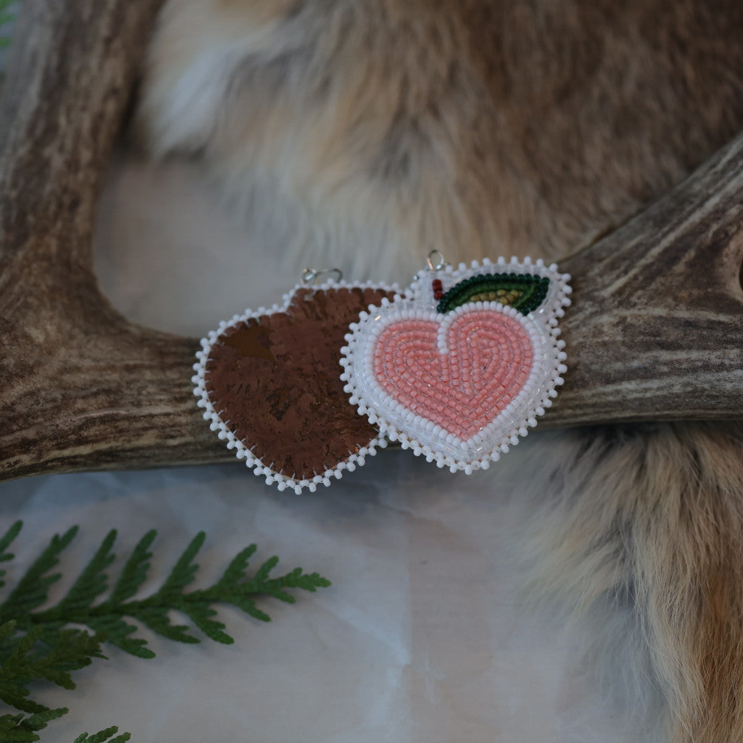 Keegan W. Beaded Peach Earrings