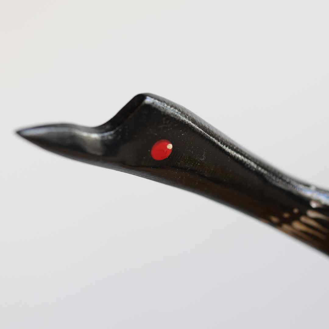 Rob Jerome Medium Loon Antler Carving on Wooden Base