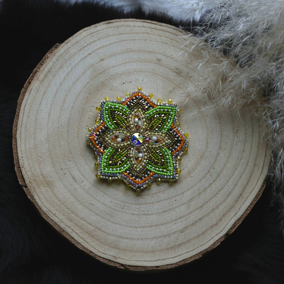 Ironstar Co. Crystal Bloom Premium Beaded Brooch