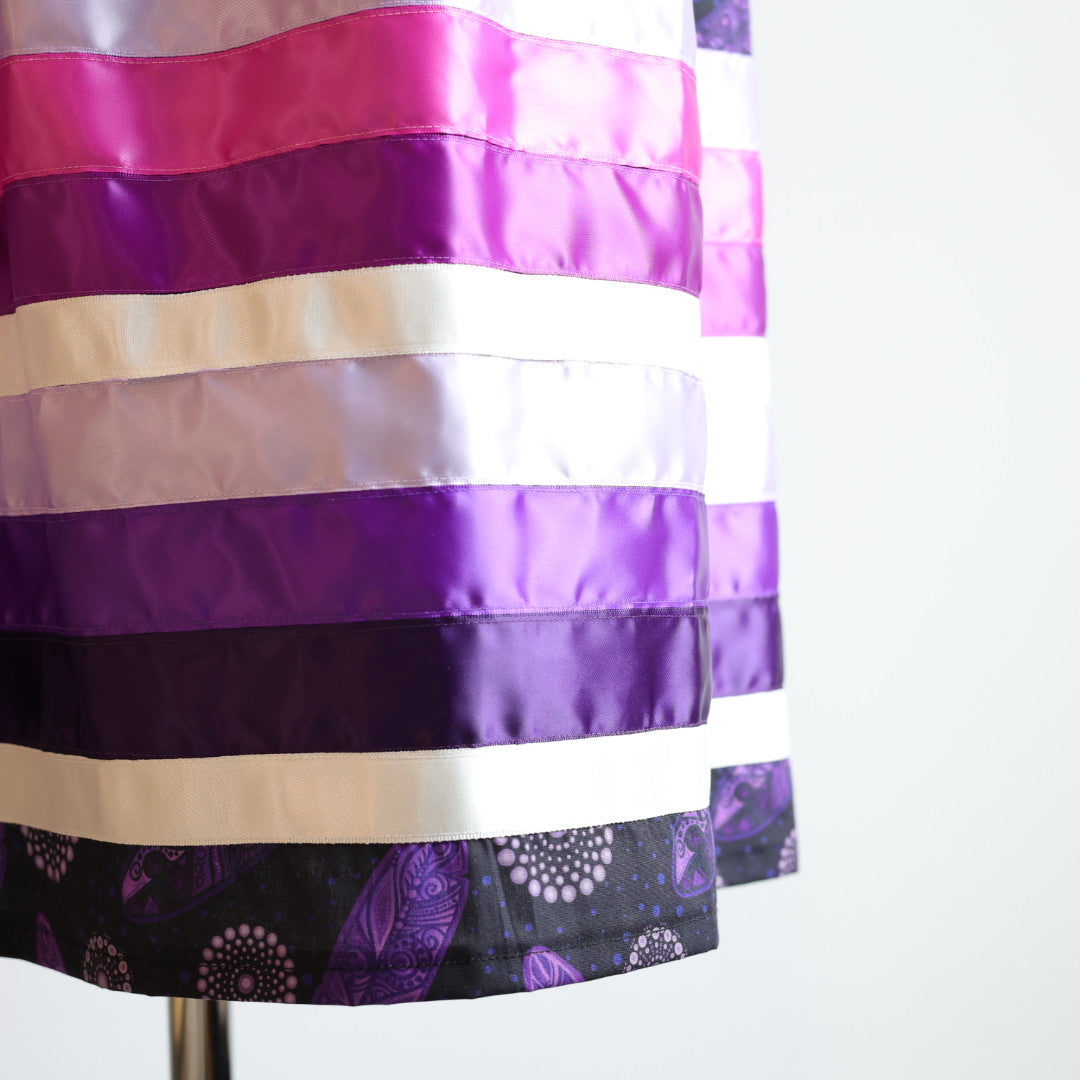 Margaret R. Black w/Feathers Ribbon Skirt