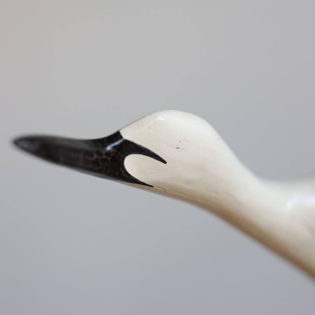 Rob Jerome Medium Swan Antler Carving on Wooden Base