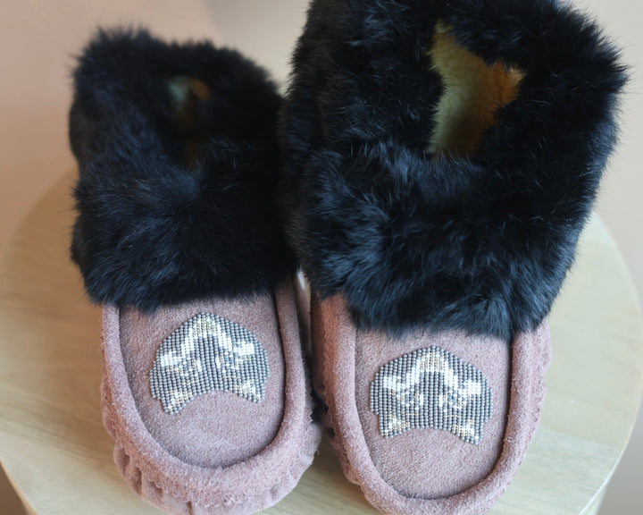 Ironstar Co. Brown Moccasins With Wolf Detail