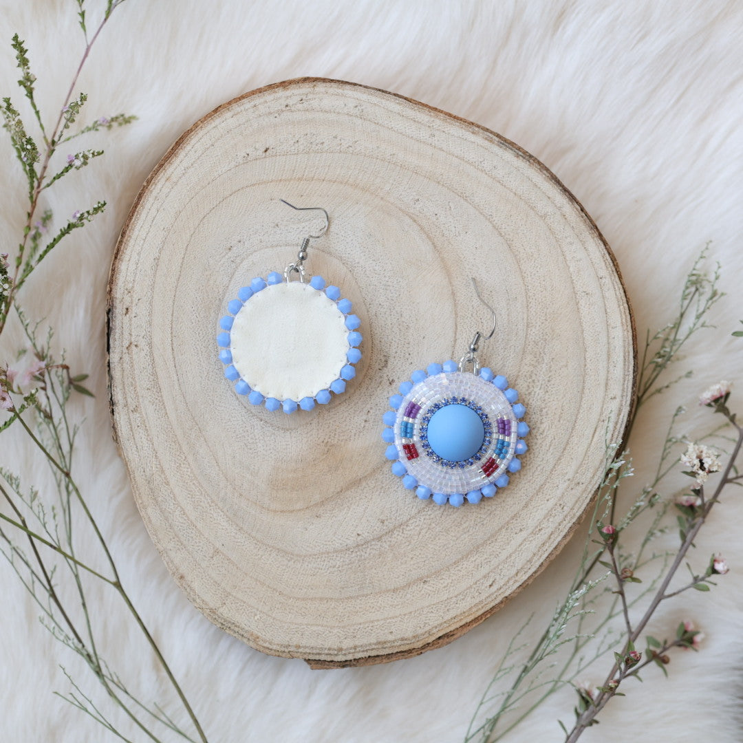 Sweetgrass Woman Creations Powder Blue Beaded Earrings