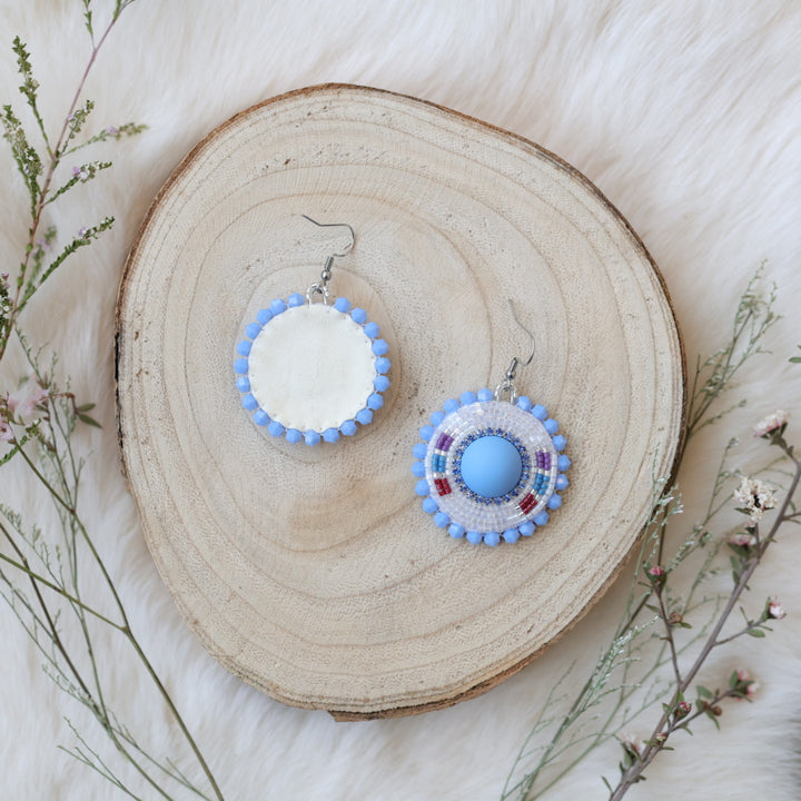 Sweetgrass Woman Creations Powder Blue Beaded Earrings