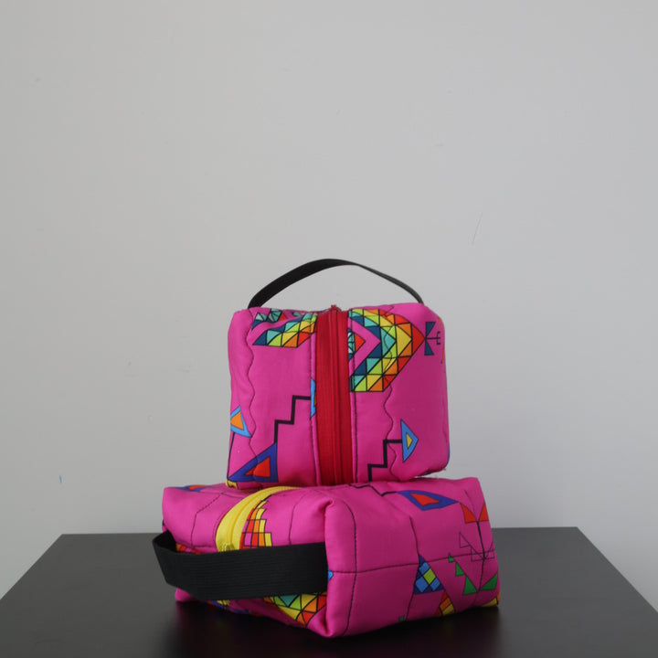 Phoenyx Designs Rainbow Geometric Cosmetic Bags