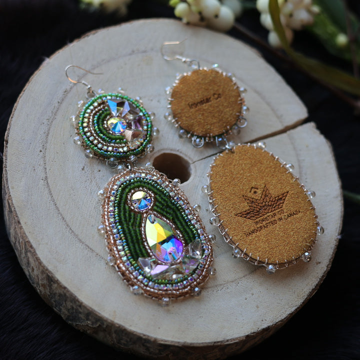 Ironstar Co. Geo Crystal Hook Beaded Earrings