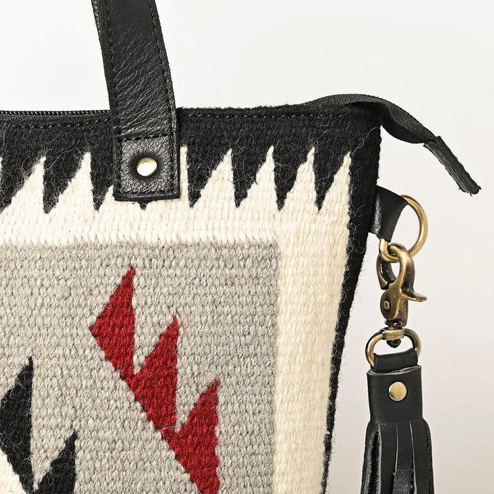 LS Western Grey Saddle Blanket Leather Tote