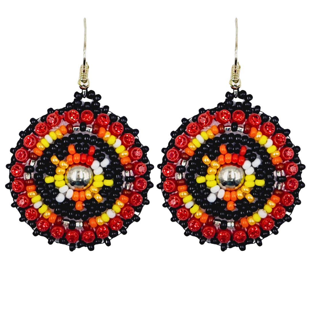 Tribal Root Small Medallion Earrings