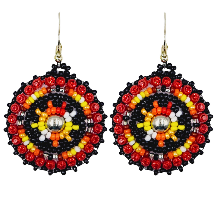 Tribal Root Small Medallion Earrings