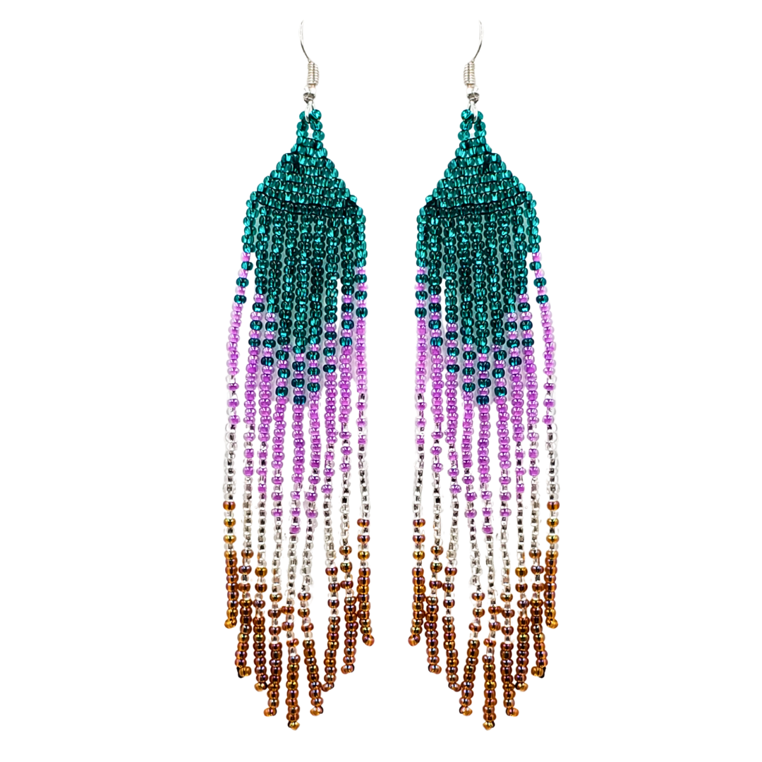 Tribal Roots Ombre Finge Earrings