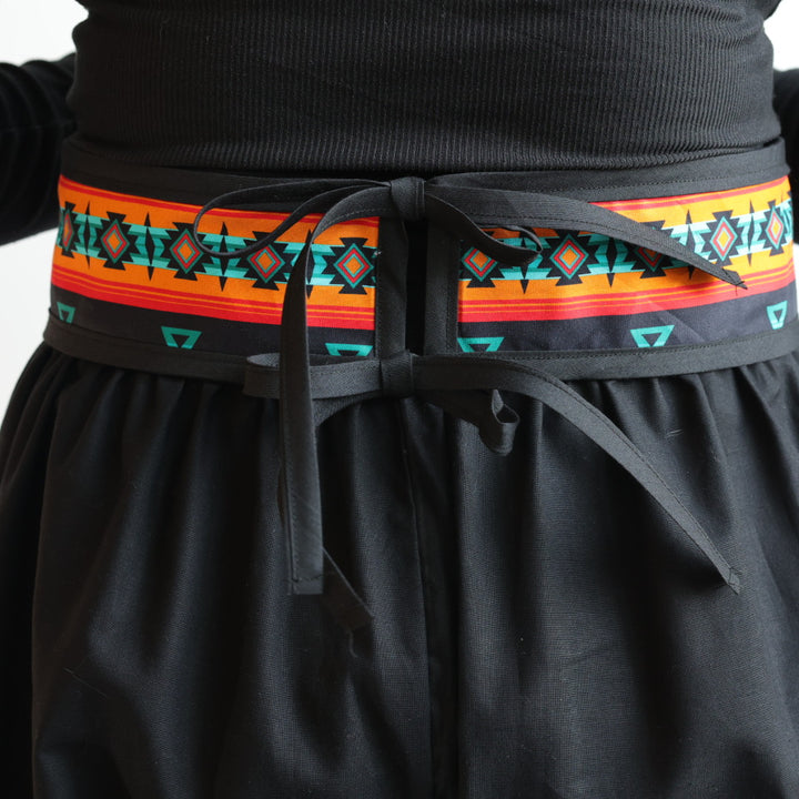 Phoenyx Designs Turquoise & Orange Geometric Ribbon Pants & Belt