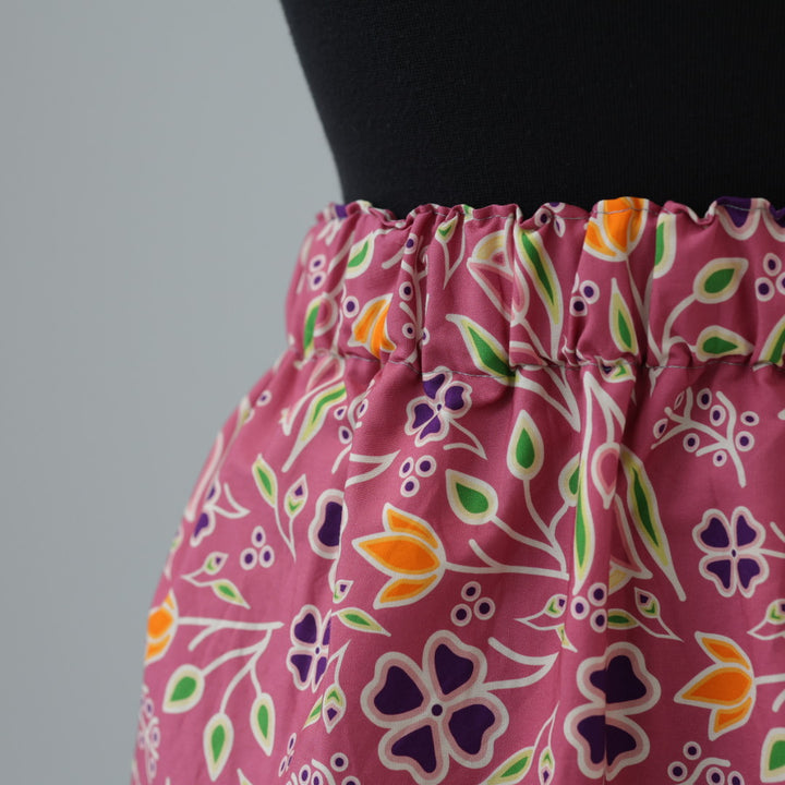 Carol B. Pink Floral Ribbon Skirt