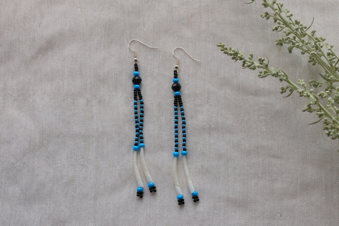 Helen H. 2 Strand Dentalium Fringe Earrings