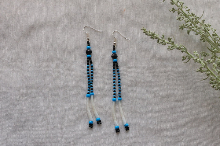 Helen H. 2 Strand Dentalium Fringe Earrings