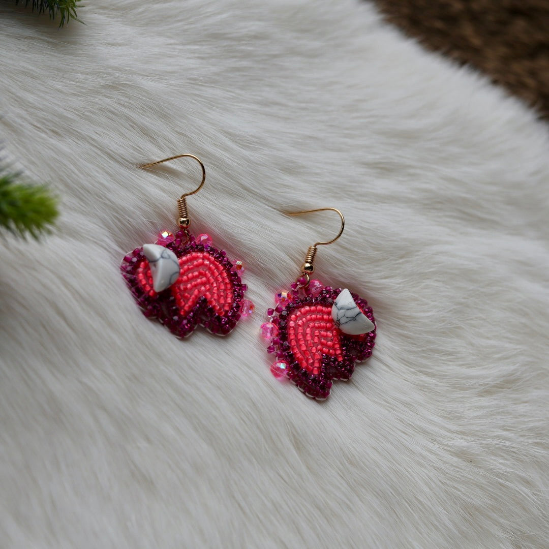 Mercedes G. Mini Bison Beaded Earrings
