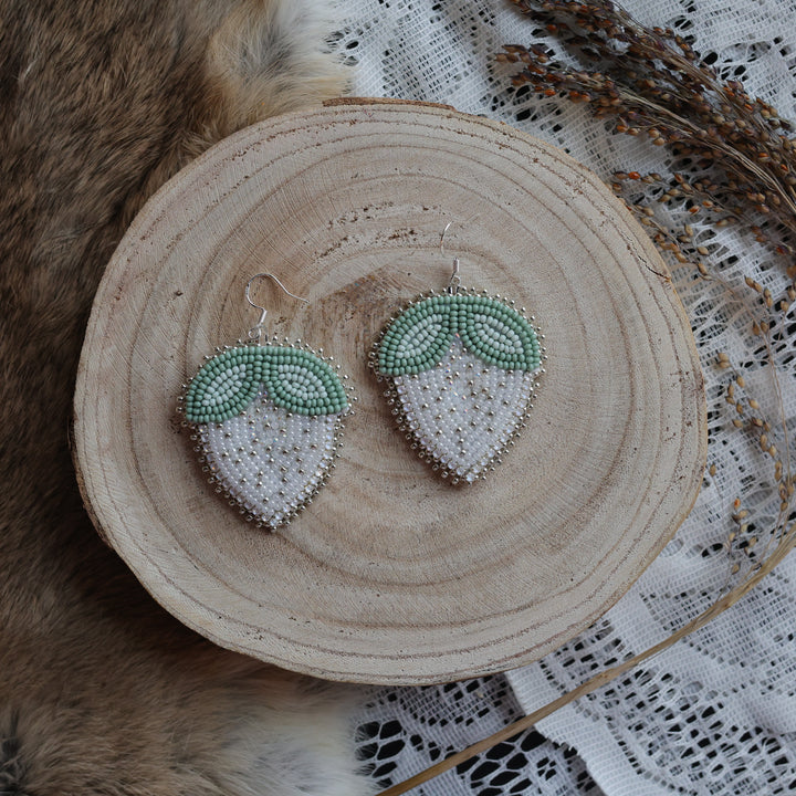 Prairie Sage Beadwork Beaded Strawberry Earrings