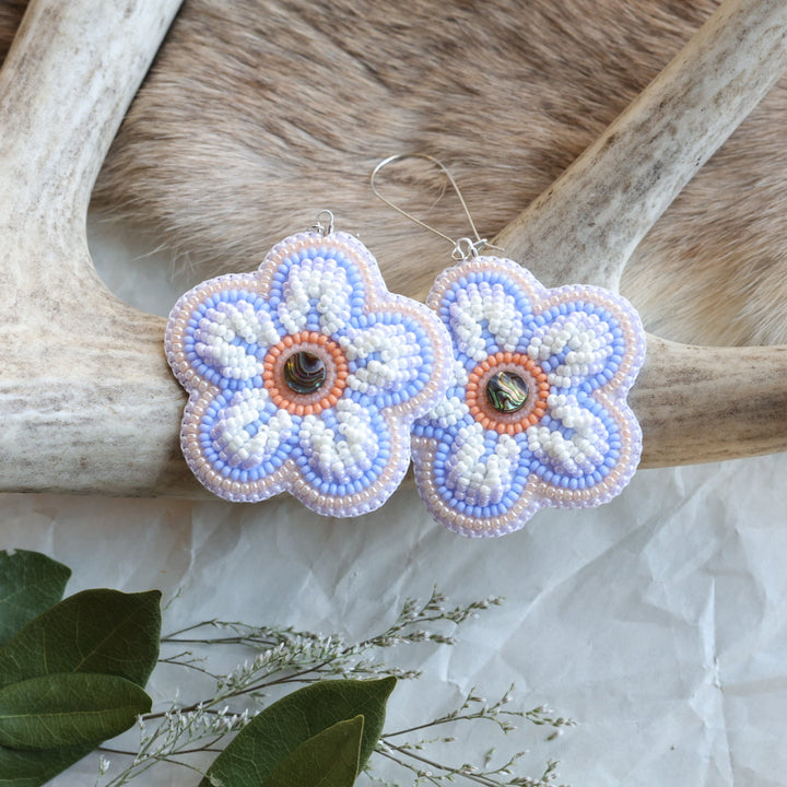 Keegan W. Raised Beaded Floral Earrings