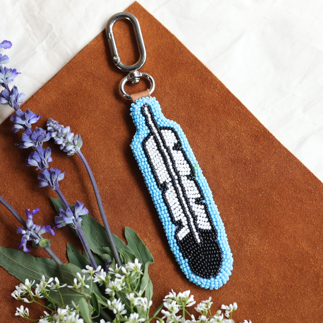 Jason S. Fully Beaded Feather Keychain