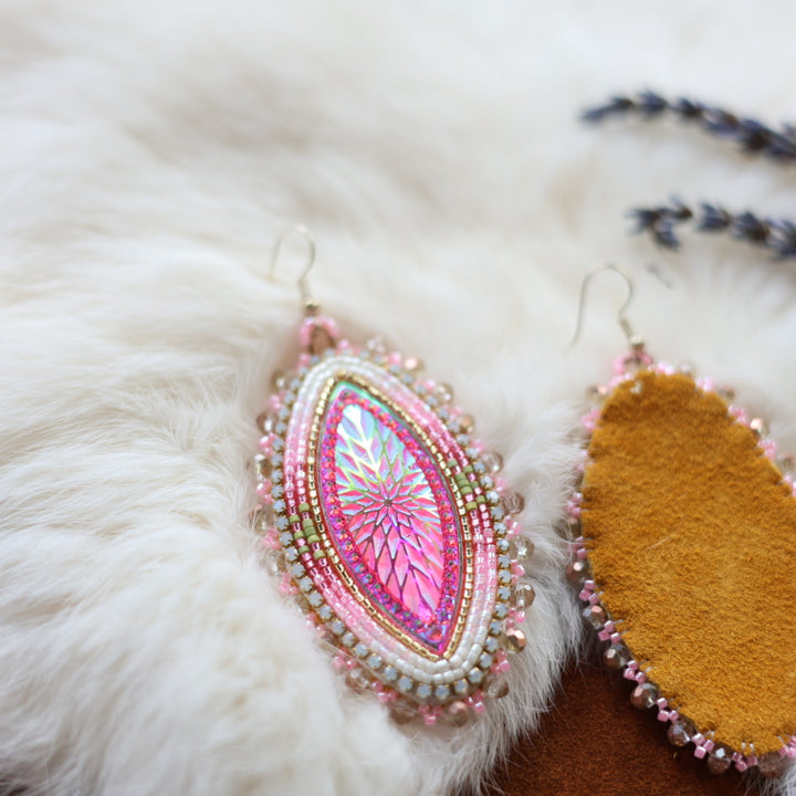Faye's Beadiful Creations Horse Eye Beaded Earrings
