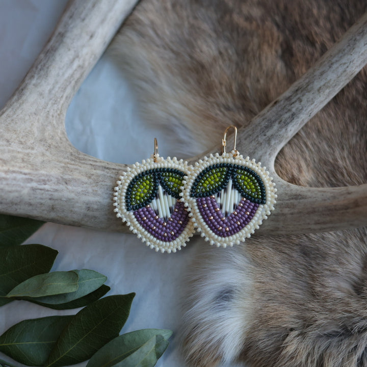 Keegan W. Quill & Beaded Heartberry Drop Earrings