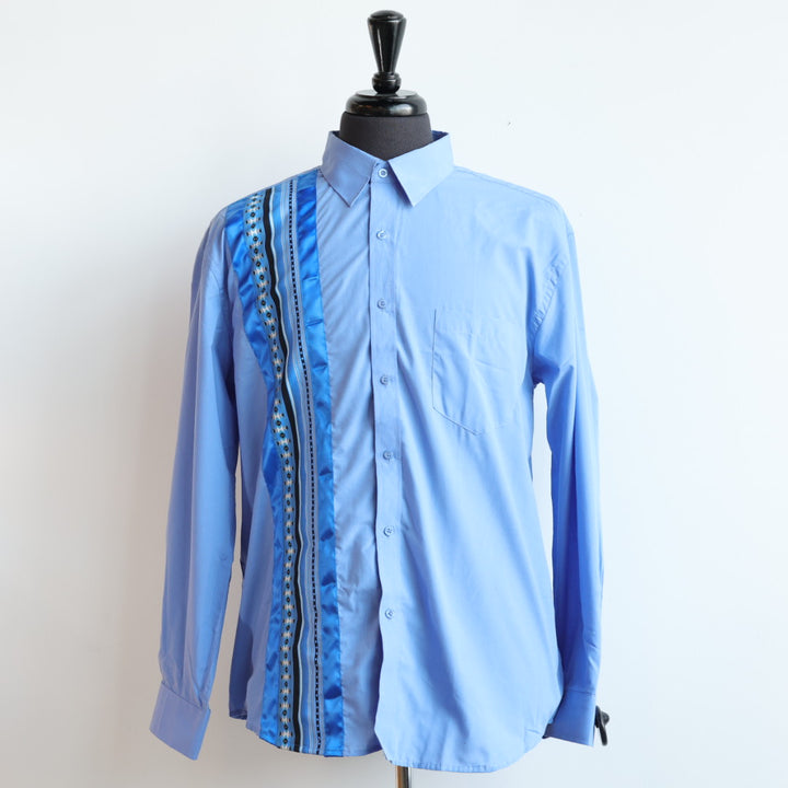 Phoenyx Designs Dusty Blue Southwest Ribbon Shirt