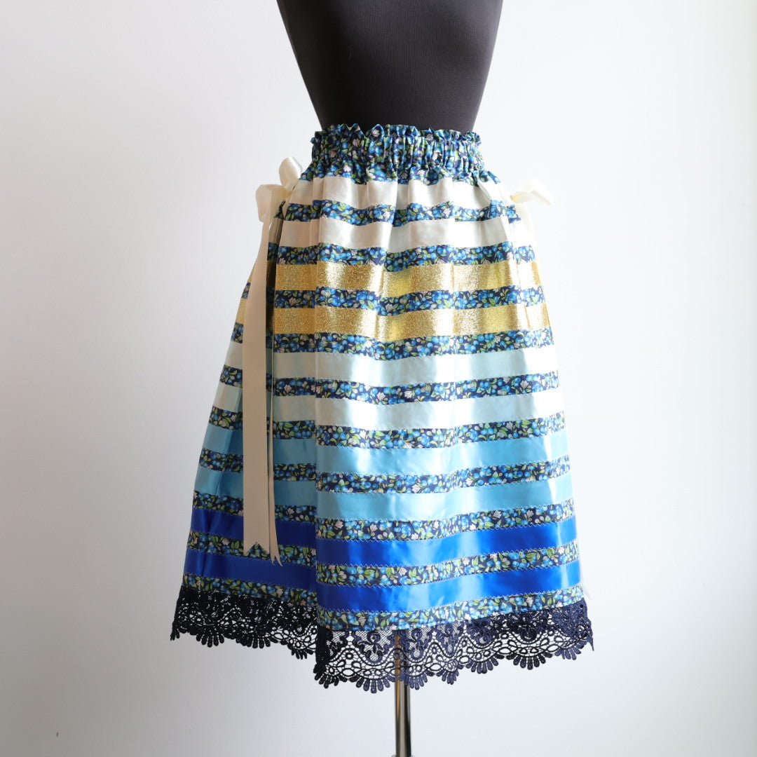 Handmade by Emily Blueberry Lace Trim Ribbon Skirt