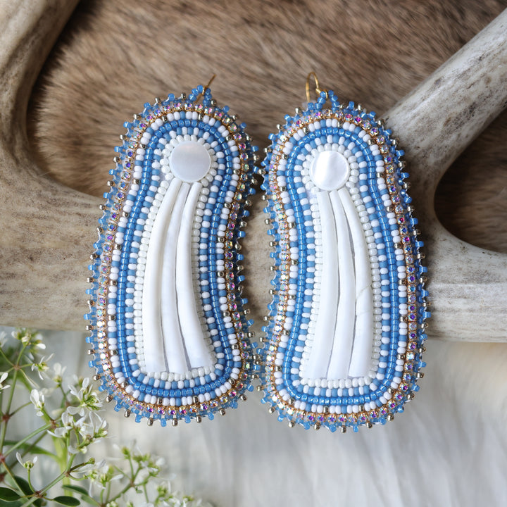 Keegan W. Beaded Dentalium Earrings