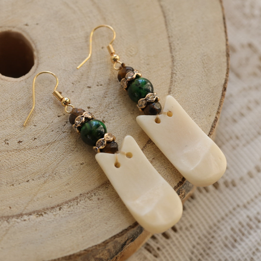 Vibes & a Vision Bison Bone Imitation Elk Ivory Earrings