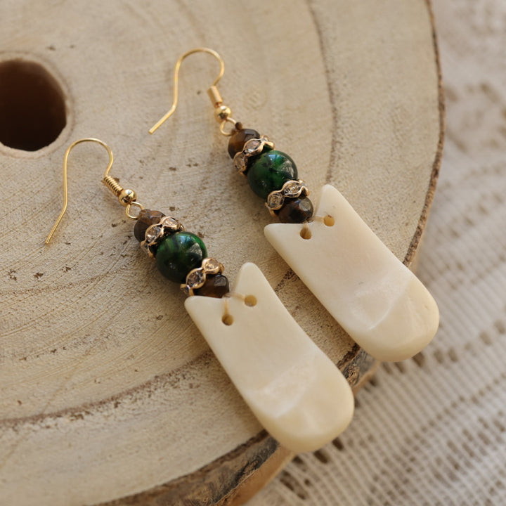 Vibes & a Vision Bison Bone Imitation Elk Ivory Earrings