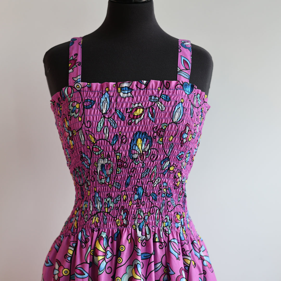Phoenyx Designs Mauve Floral Ribbon Sundress