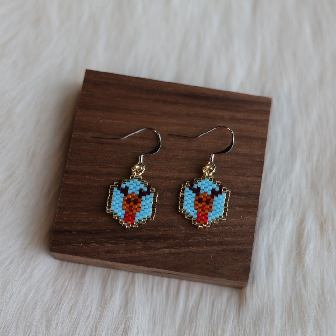 Dorothy B. Mini Christmas Themed Peyote Earrings