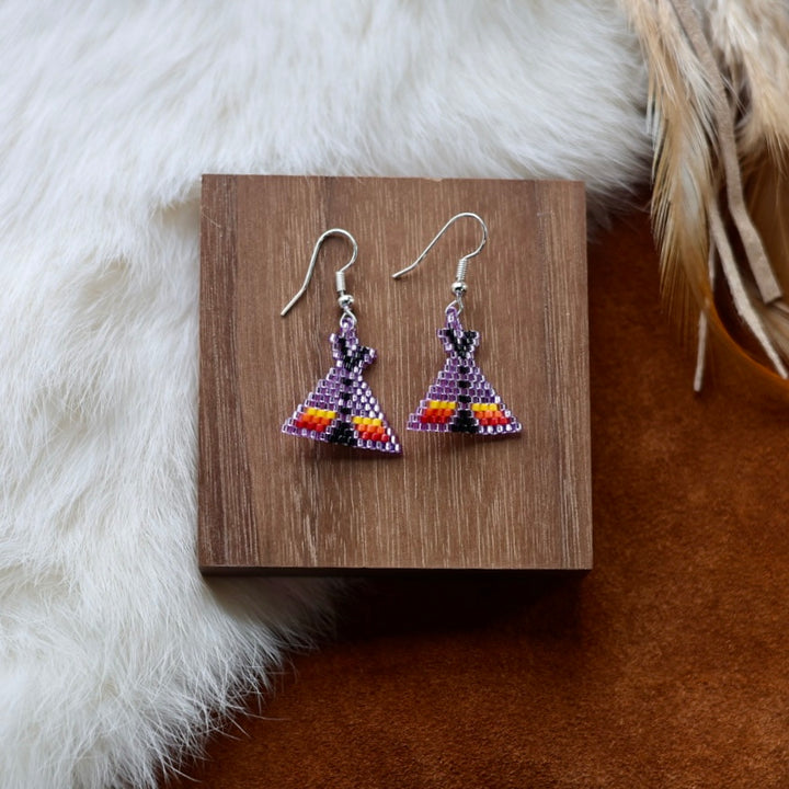 Dorothy B. Mini Tipi Peyote Earrings