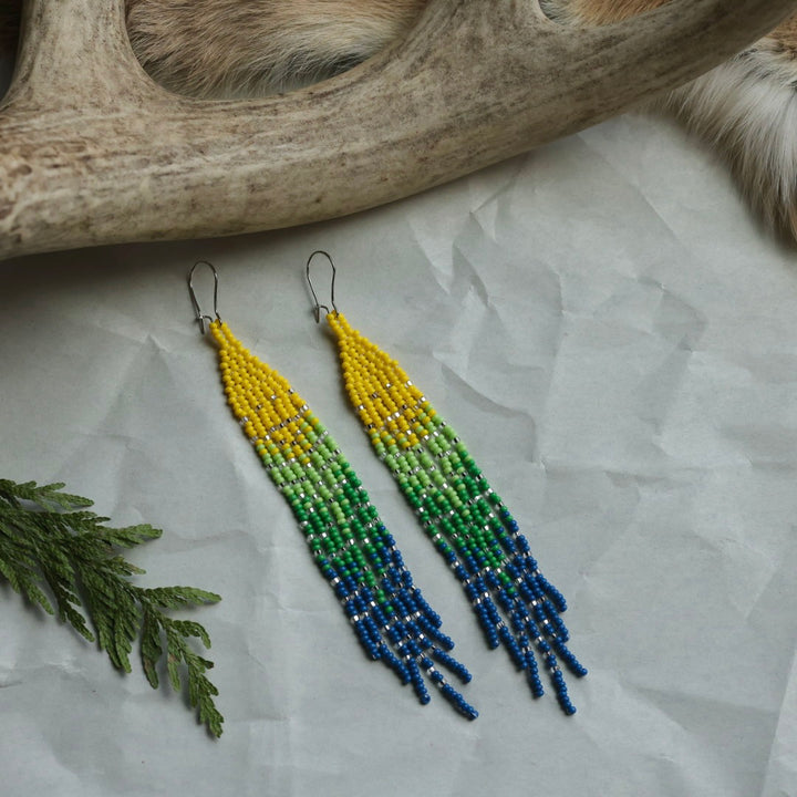 Keegan W. Medium Beaded Fringe Earrings