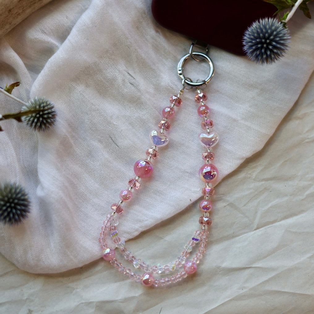 Beaded Blends Pink Beaded Phone Charms
