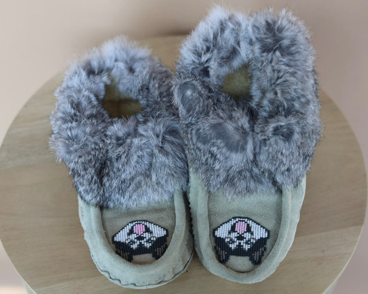 Ironstar Co. Grey Moccasins With Husky Detail
