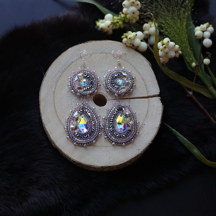 Ironstar Co. Geo Crystal Hook Beaded Earrings