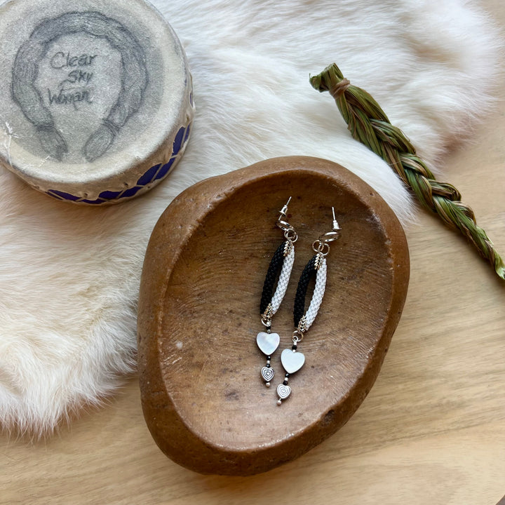 Clear Sky Woman Peyote Looped Earrings