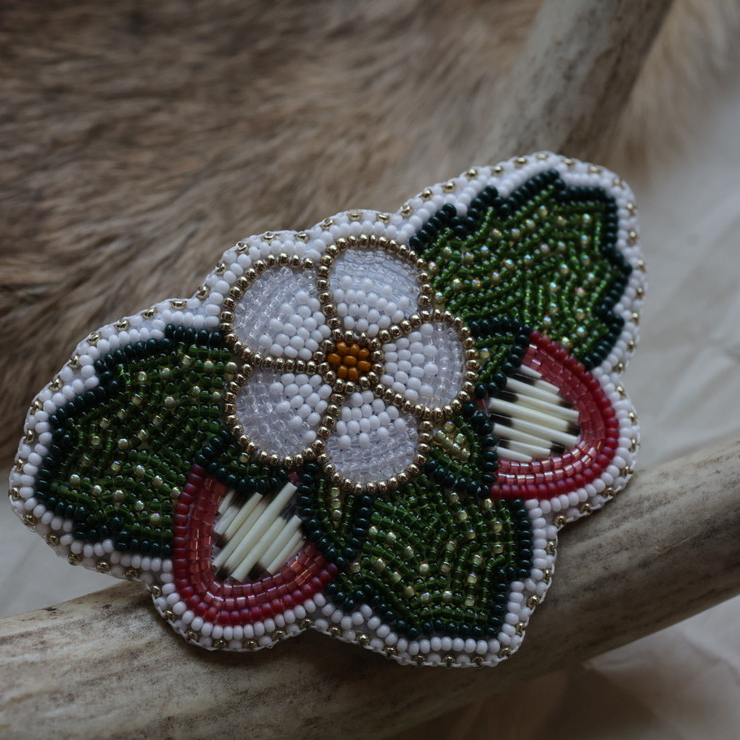 Keegan W. Strawberries &amp; Floral Beaded Hair Clip
